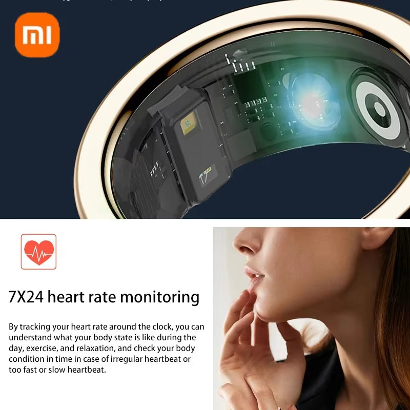 XIAOMI Smart Ring Bluetooth Health Monitoring Blood Oxygen Sleep Heart Rate Multi-Sport Modes Waterproof IP68&5ATM Men Women New