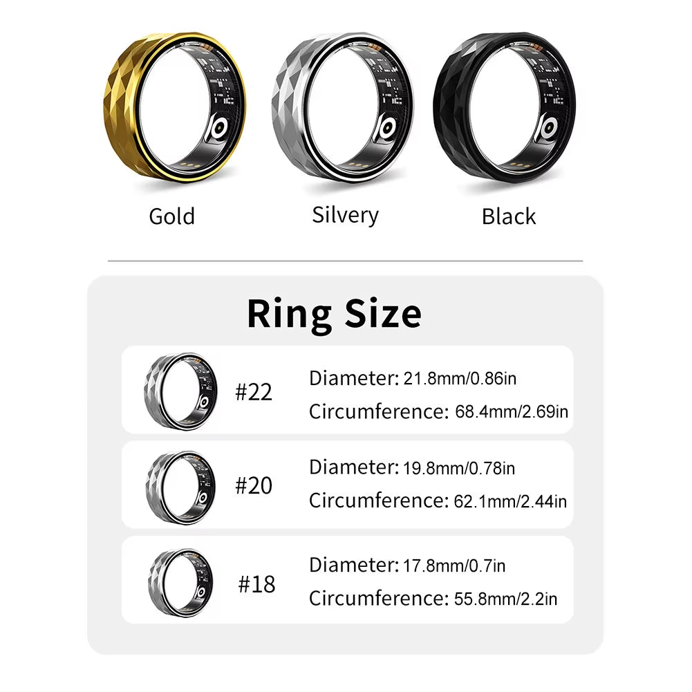 R12M Smart Ring Multi Sport Modes Sport Intelligent Health Ring Blood Oxygen Heart Rate Sleep Monitor Fitness Ring for Men Women